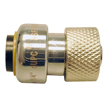 Apollo 1/4 in. (3/8 in. O.D.) Chromed Brass Push-To-Connect x 3/8 in. Compression Stop Valve Connector FSBFAU1438